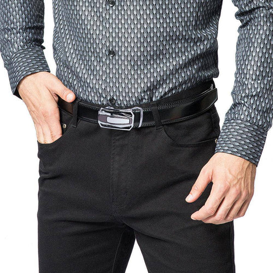 Designer Leather Suit Belt For Men, Lotus Model - Leather Purse Backpack