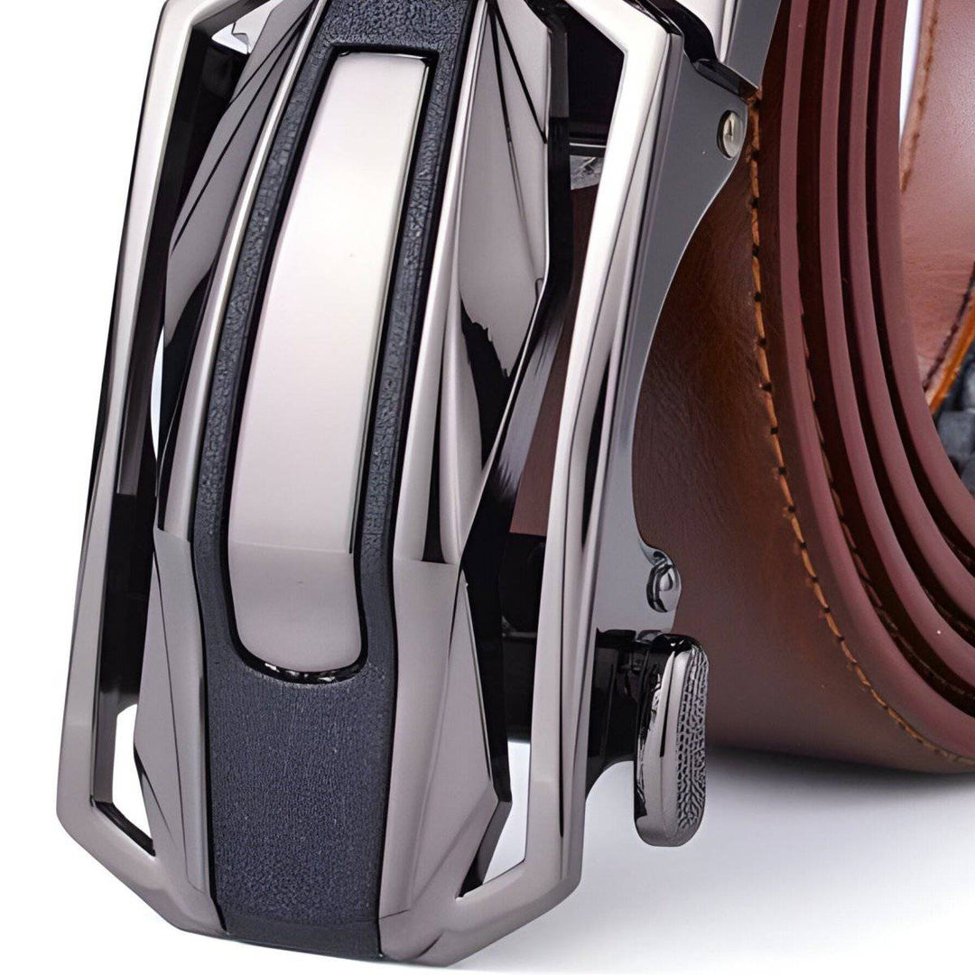 Designer Leather Suit Belt For Men, Lotus Model - Leather Purse Backpack