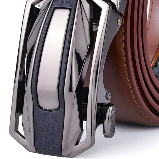 Designer Leather Suit Belt For Men, Lotus Model - Leather Purse Backpack