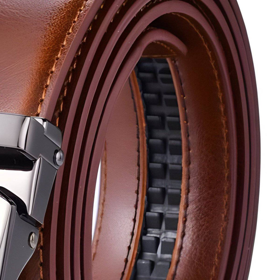Designer Leather Suit Belt For Men, Lotus Model - Leather Purse Backpack