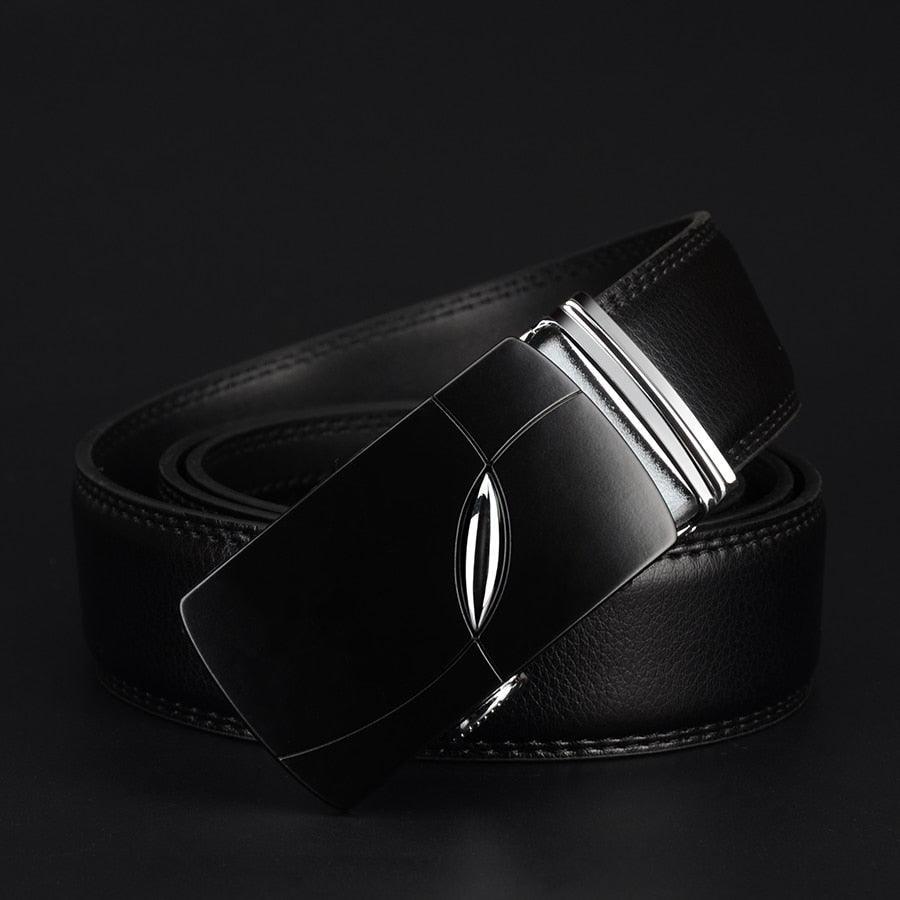 Formal Black Leather Suit Belt For Men, Korneli Model - Leather Purse Backpack