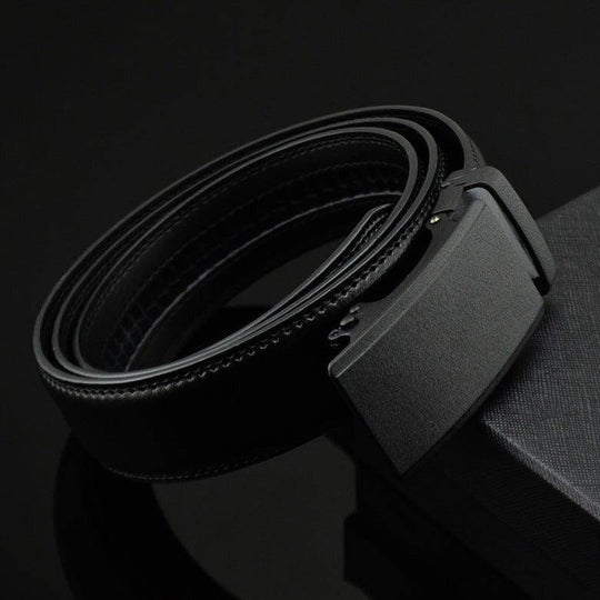 Unique Black Leather Suit Belt For Men, Rouben Model - Leather Purse Backpack