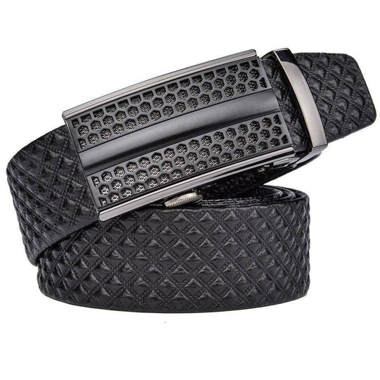 Black Leather Suit Belt For Men, Shertur Model - Leather Purse Backpack