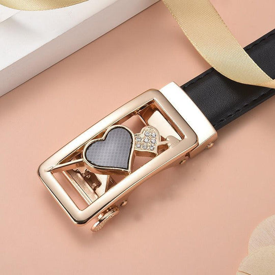 Leather Belt With Automatic Buckle For Women, Thema Model - Leather Purse Backpack