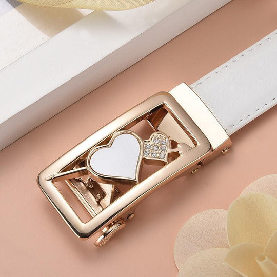 Leather Belt With Automatic Buckle For Women, Thema Model - Leather Purse Backpack