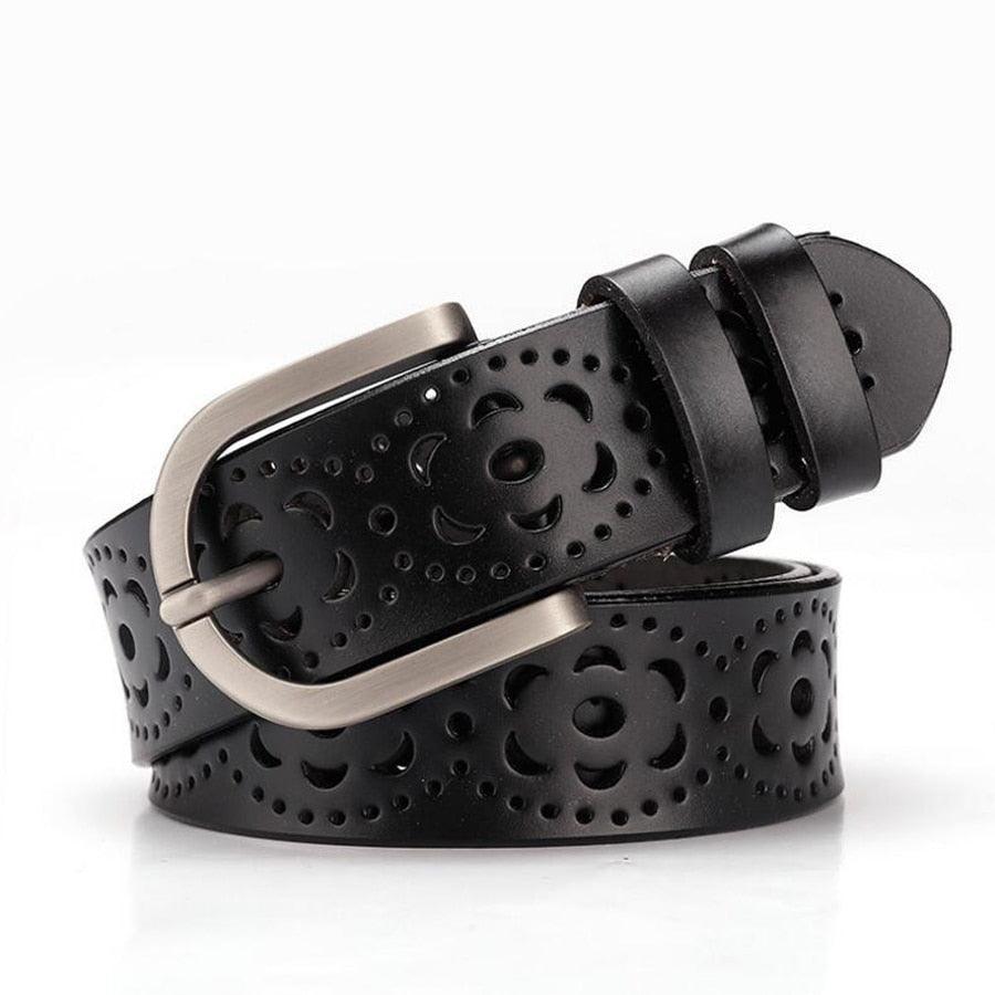 Openwork Fashion Leather Belt For Women, Eteri Model - Leather Purse Backpack