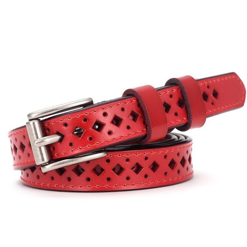 Openwork Leather Belt For Women, Medea Model - Leather Purse Backpack