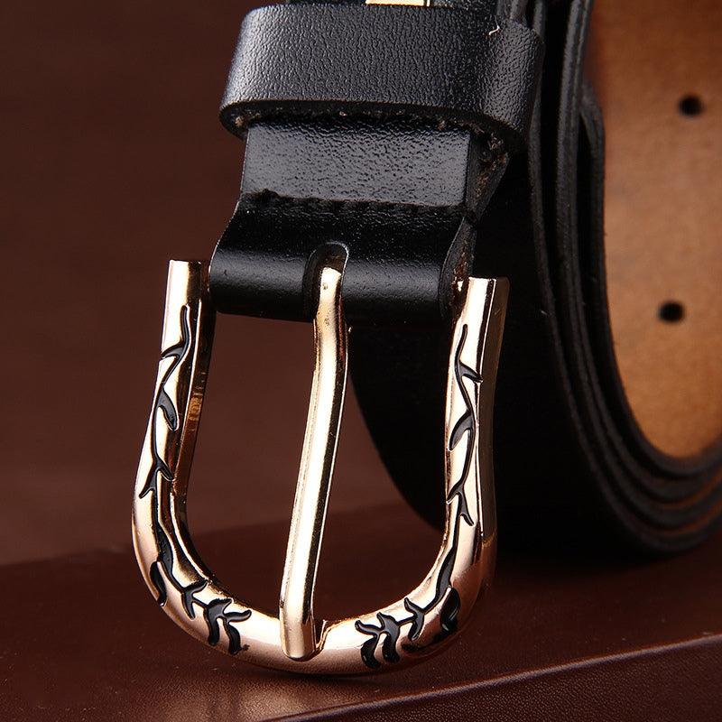 Decorated Leather Belt For Women, Paulina Model - Leather Purse Backpack