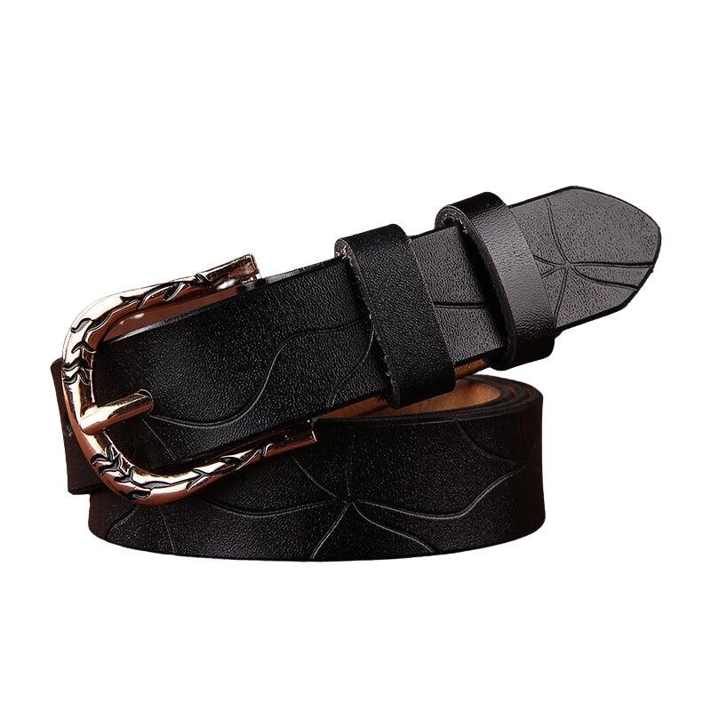 Decorated Leather Belt For Women, Paulina Model - Leather Purse Backpack