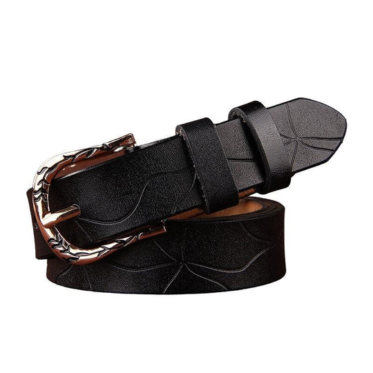 Decorated Leather Belt For Women, Paulina Model - Leather Purse Backpack