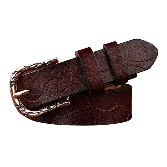 Decorated Leather Belt For Women, Paulina Model - Leather Purse Backpack