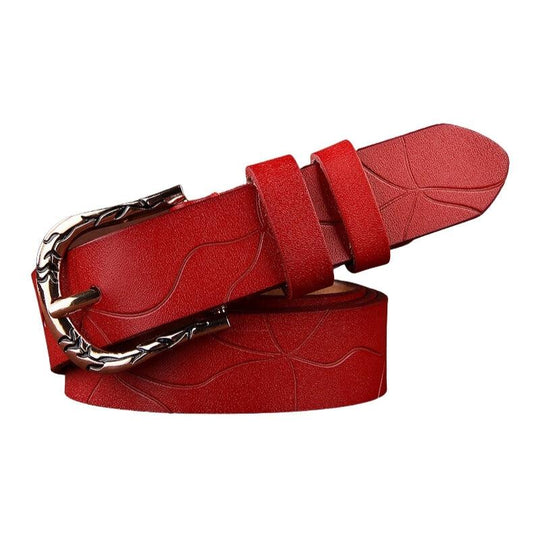 Decorated Leather Belt For Women, Paulina Model - Leather Purse Backpack