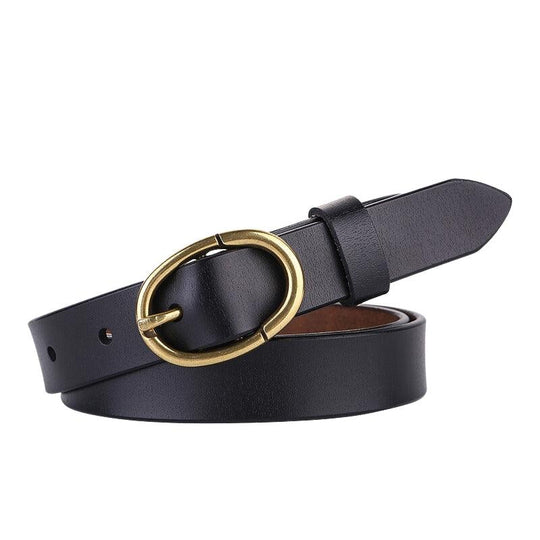 Retro Smooth Leather Belt For Women, Angela Model - Leather Purse Backpack