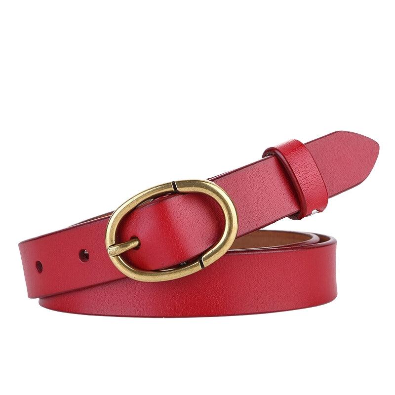 Retro Smooth Leather Belt For Women, Angela Model - Leather Purse Backpack