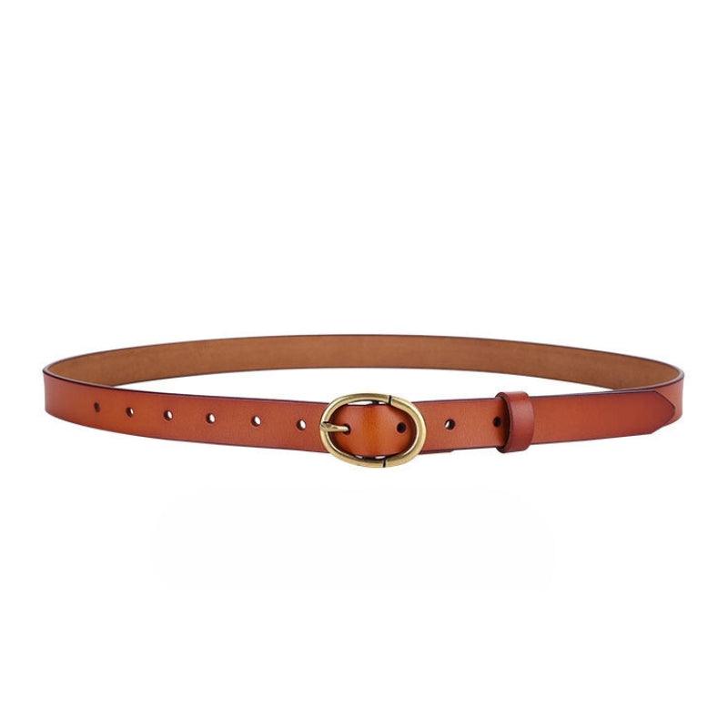 Retro Smooth Leather Belt For Women, Angela Model - Leather Purse Backpack