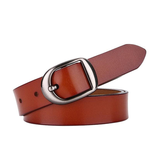 Smooth Leather Belt For Women With Chic Buckle, Karen Model - Leather Purse Backpack