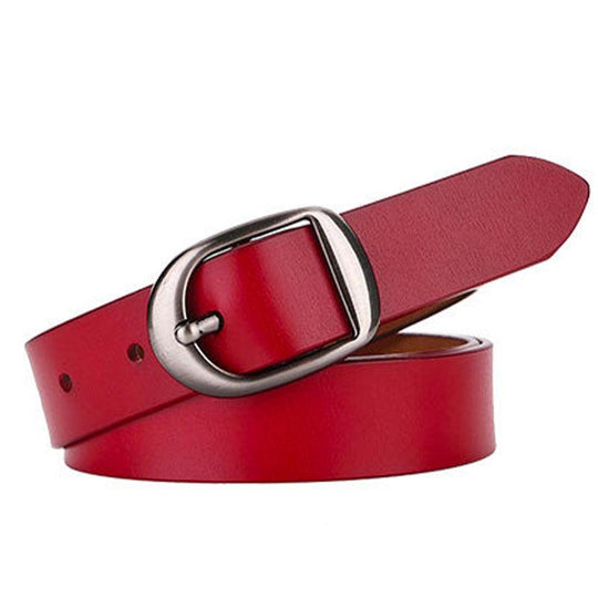 Smooth Leather Belt For Women With Chic Buckle, Karen Model - Leather Purse Backpack