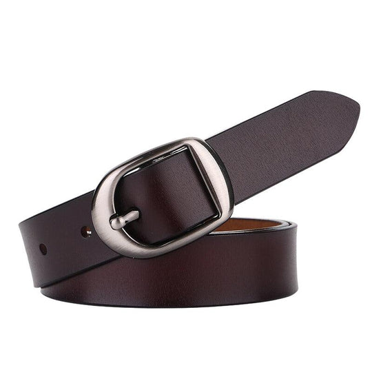 Smooth Leather Belt For Women With Chic Buckle, Karen Model - Leather Purse Backpack