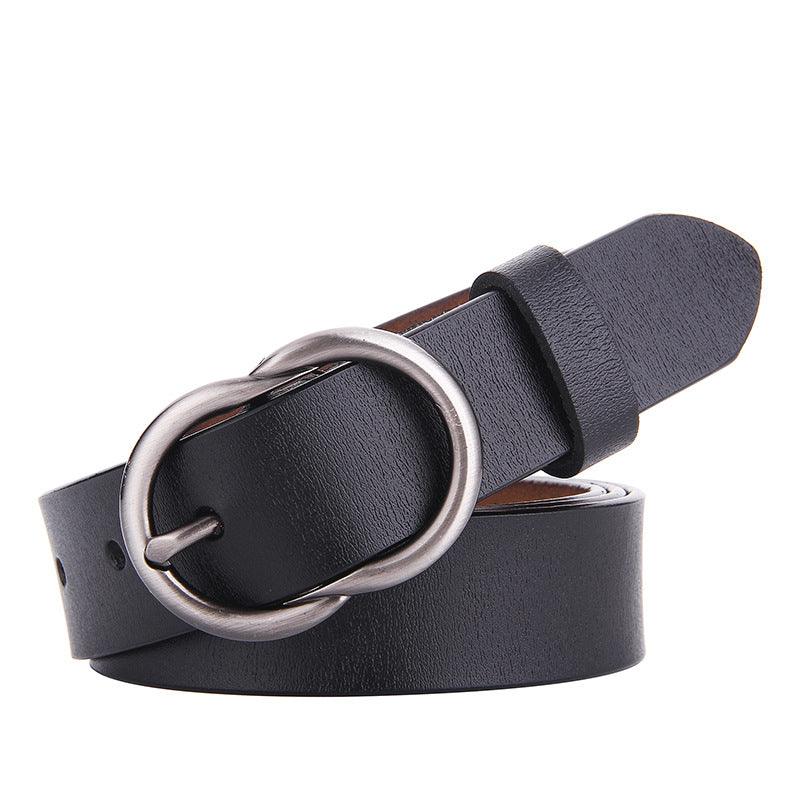 Smooth Leather Belt For Women With Retro Buckle, Erin Model - Leather Purse Backpack