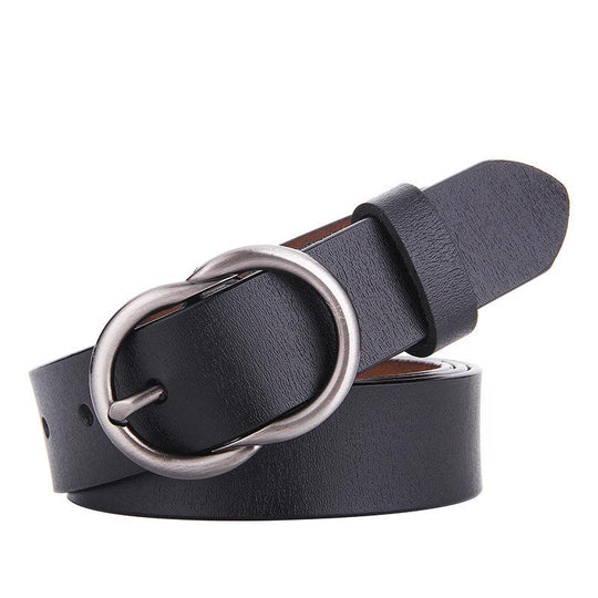 Smooth Leather Belt For Women With Retro Buckle, Erin Model - Leather Purse Backpack