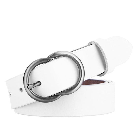 Smooth Leather Belt For Women With Retro Buckle, Erin Model - Leather Purse Backpack