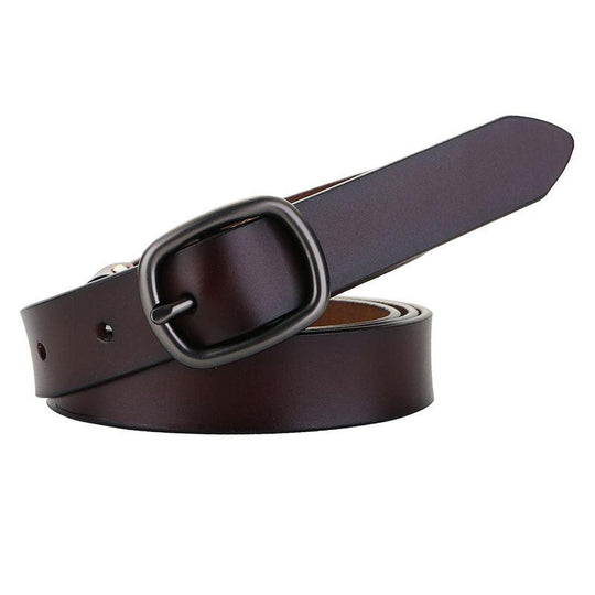 Smooth Leather Belt For Women With Single Buckle, Anni Model - Leather Purse Backpack