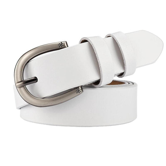 Leather Belt For Women With Star Decor Buckle, Shani Model - Leather Purse Backpack