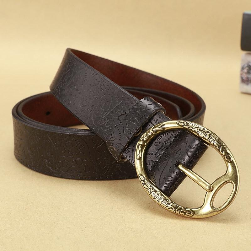 Bohemian Look Leather Belt For Women, Itotia Model - Leather Purse Backpack