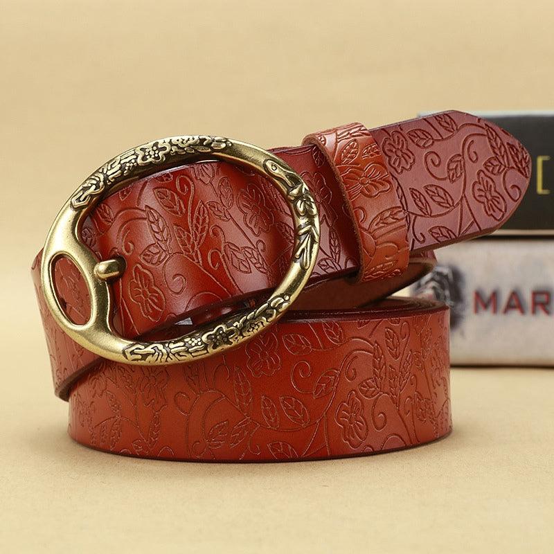 Bohemian Look Leather Belt For Women, Itotia Model - Leather Purse Backpack