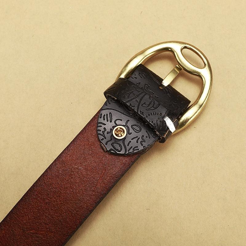 Bohemian Look Leather Belt For Women, Itotia Model - Leather Purse Backpack
