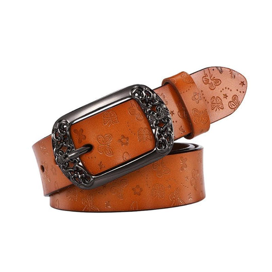 Butterflies Leather Belt For Women, Jasmine Model - Leather Purse Backpack