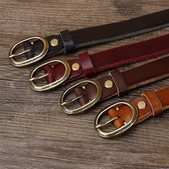 Unique Classic Leather Belt For Women, Anjali Model - Leather Purse Backpack