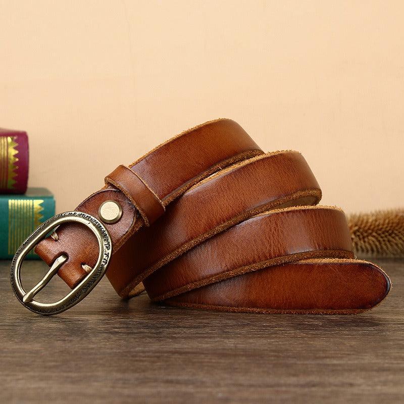 Unique Classic Leather Belt For Women, Anjali Model - Leather Purse Backpack
