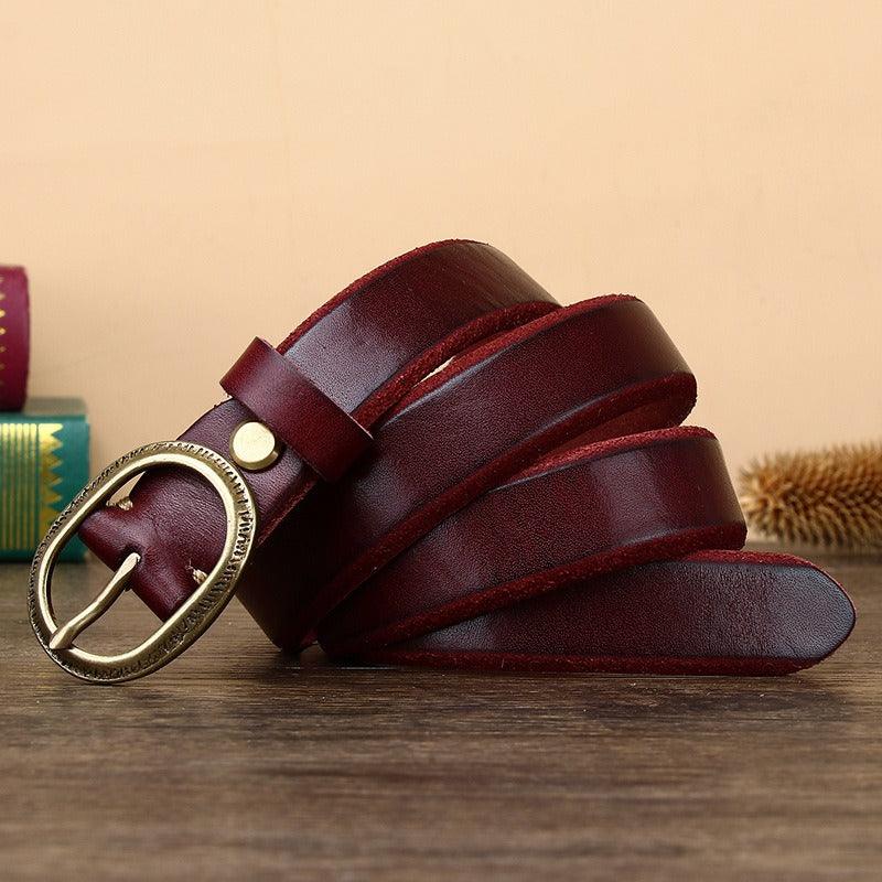 Unique Classic Leather Belt For Women, Anjali Model - Leather Purse Backpack