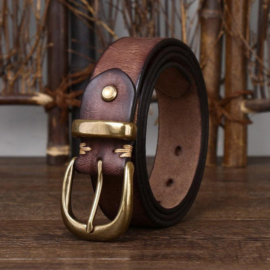 Handmade Leather Belt For Women, Cafatia Model - Leather Purse Backpack