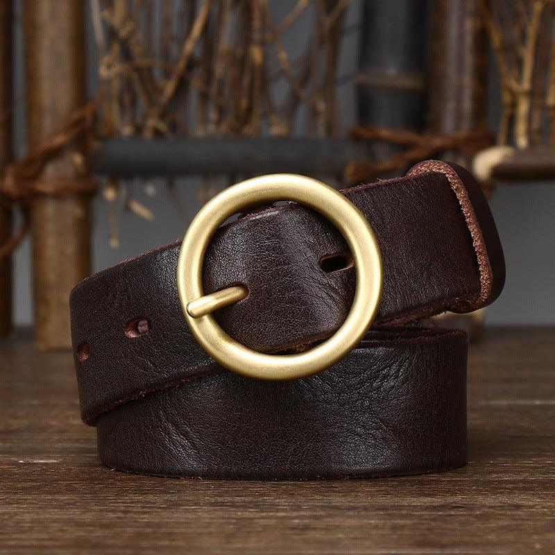 Sophisticated Leather Belt For Women, Hasti Model - Leather Purse Backpack