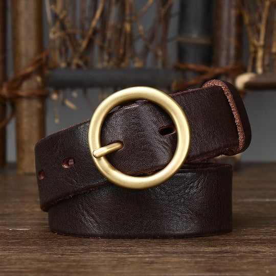 Sophisticated Leather Belt For Women, Hasti Model - Leather Purse Backpack