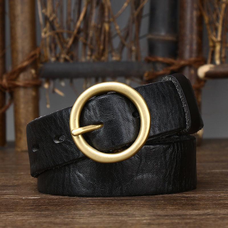 Sophisticated Leather Belt For Women, Hasti Model - Leather Purse Backpack
