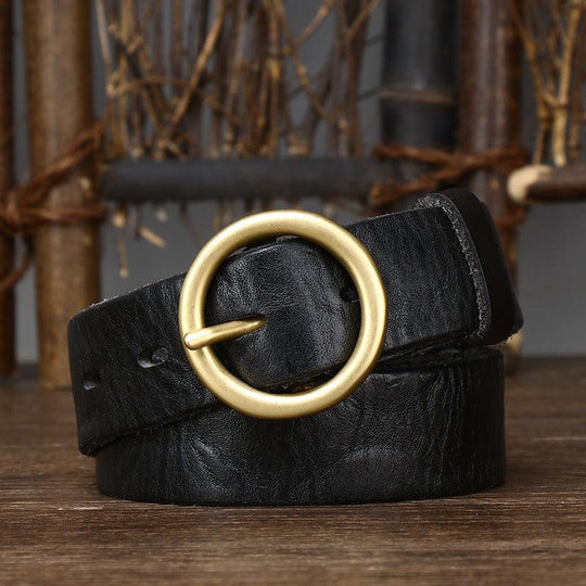 Sophisticated Leather Belt For Women, Hasti Model - Leather Purse Backpack