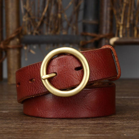 Sophisticated Leather Belt For Women, Hasti Model - Leather Purse Backpack