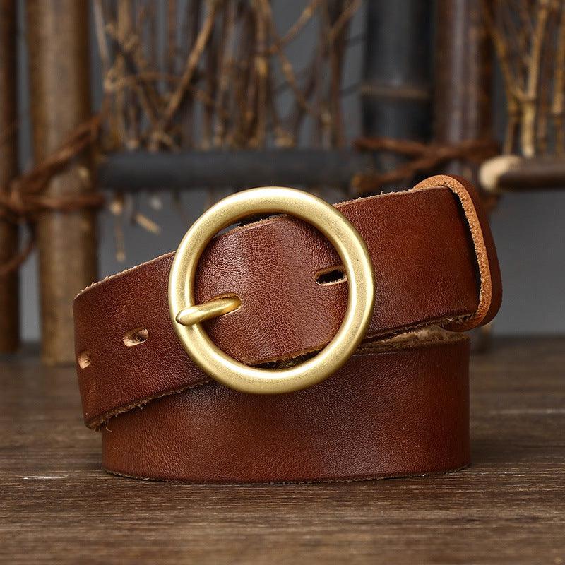 Sophisticated Leather Belt For Women, Hasti Model - Leather Purse Backpack