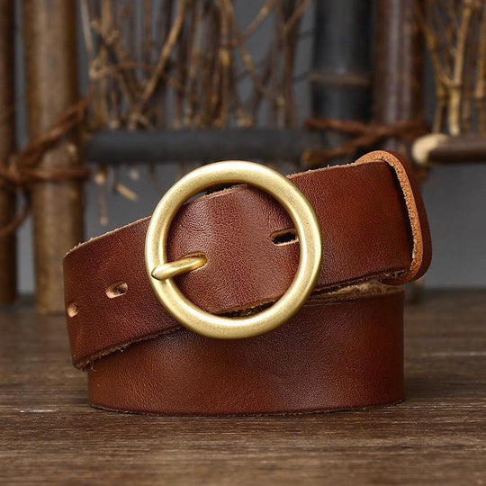 Sophisticated Leather Belt For Women, Hasti Model - Leather Purse Backpack