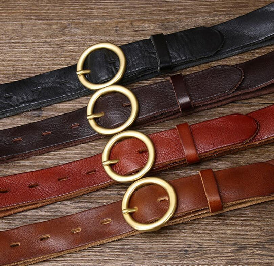 Sophisticated Leather Belt For Women, Hasti Model - Leather Purse Backpack