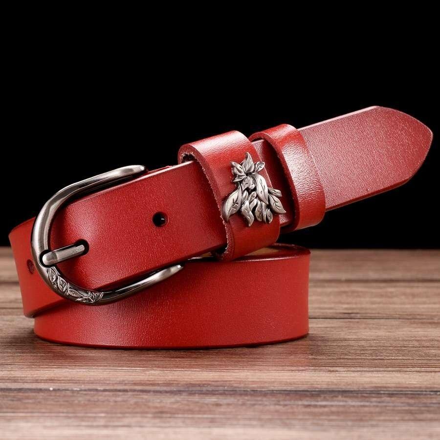 Sophisticated Leather Belt For Women, Natalia Model - Leather Purse Backpack