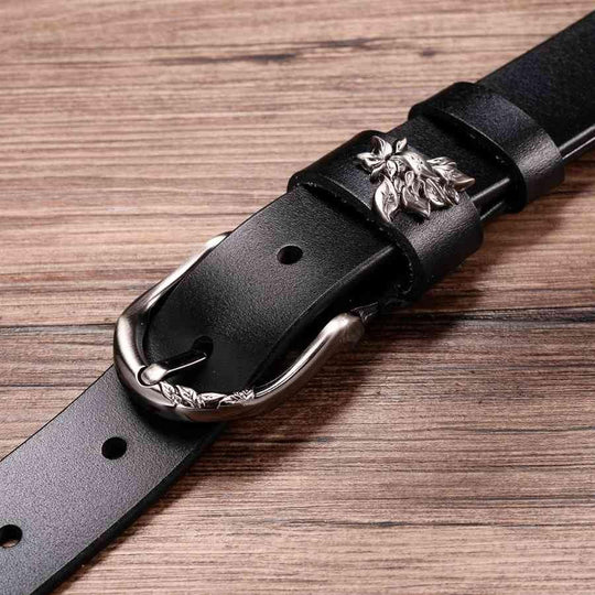 Sophisticated Leather Belt For Women, Natalia Model - Leather Purse Backpack