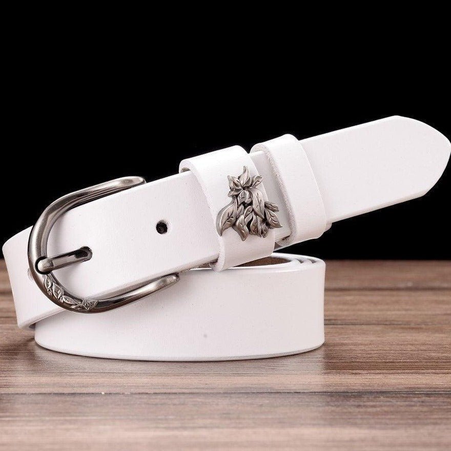 Sophisticated Leather Belt For Women, Natalia Model - Leather Purse Backpack