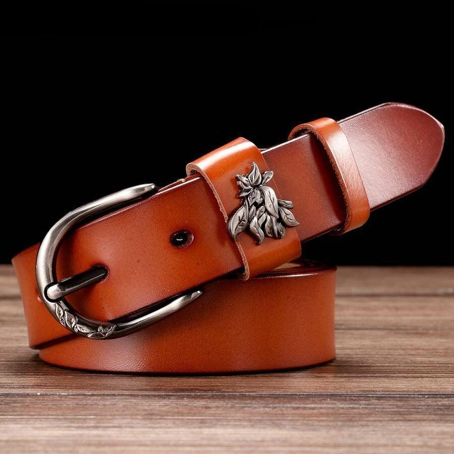Sophisticated Leather Belt For Women, Natalia Model - Leather Purse Backpack