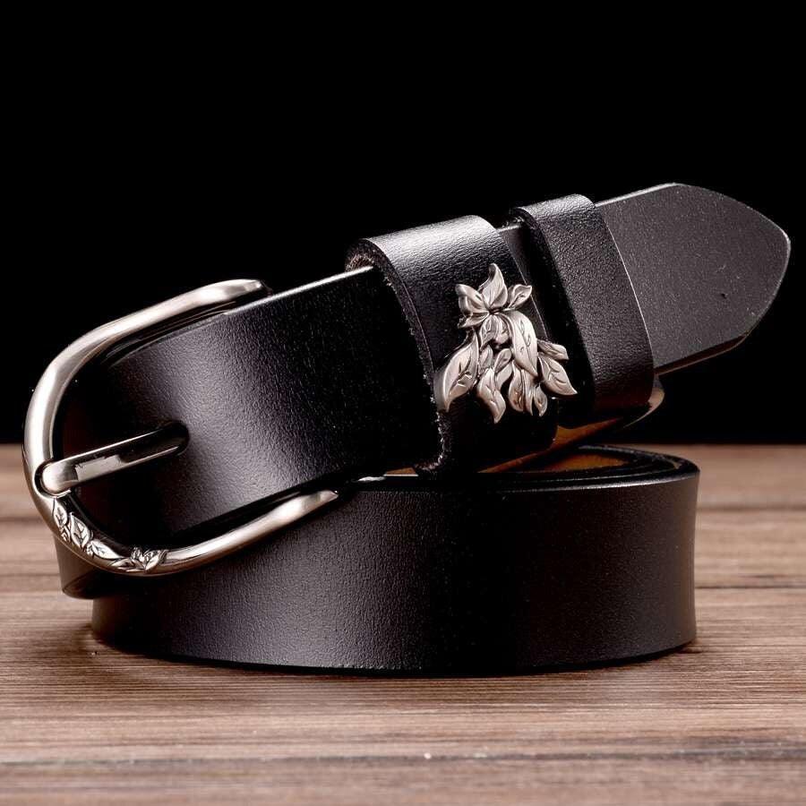Sophisticated Leather Belt For Women, Natalia Model - Leather Purse Backpack