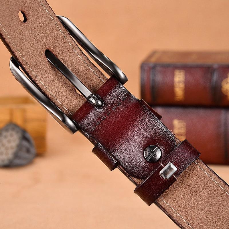 Sophisticated Leather Belt For Women, Nestani Model - Leather Purse Backpack