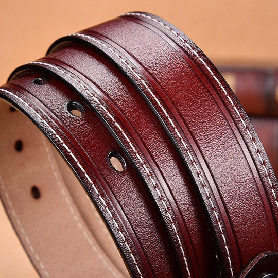Sophisticated Leather Belt For Women, Nestani Model - Leather Purse Backpack